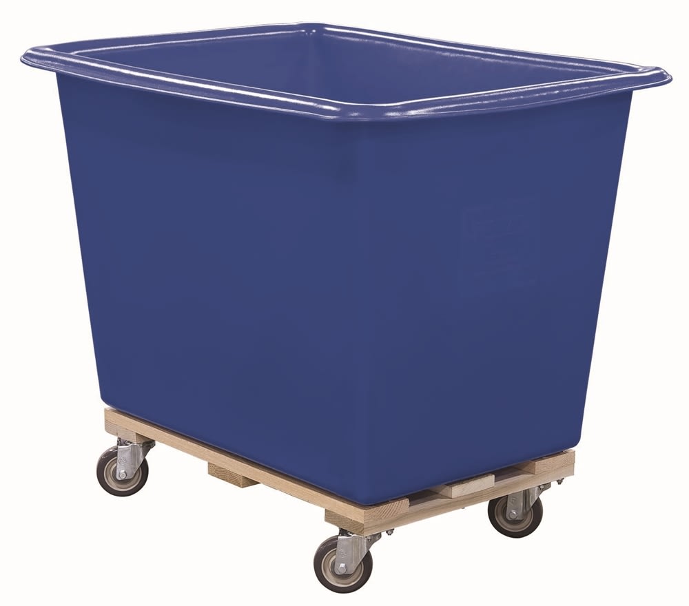 GuestSupply US | Royal Basket 16 Bushel Poly Trucks Wood Base